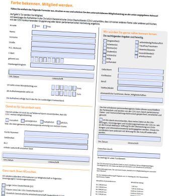 CDU Mitgliedsantrag